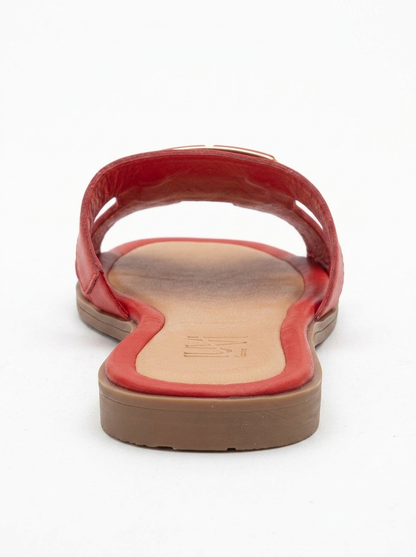 MILLIE Red Leather Buckle Slide (Women)