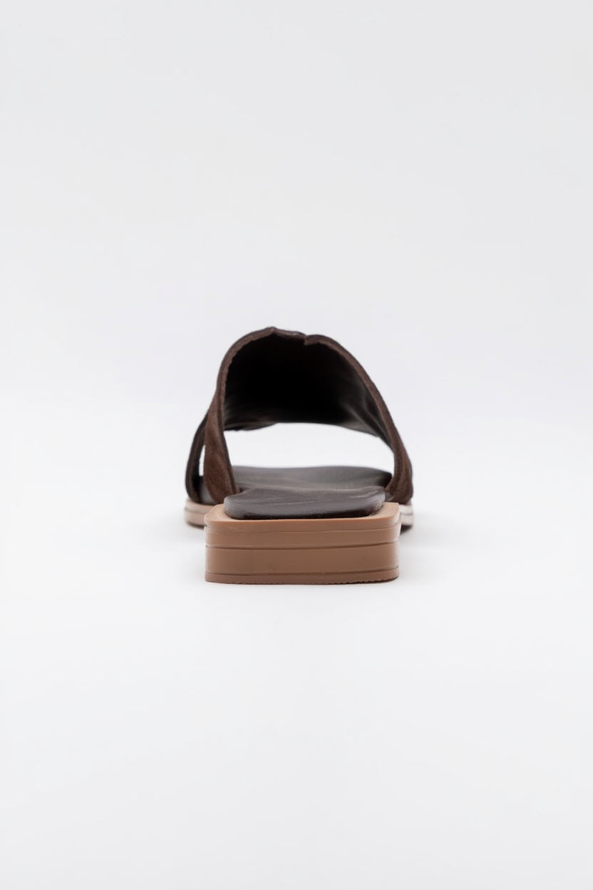 Jez - Brown Suede Leather Slide Sandal (Women)