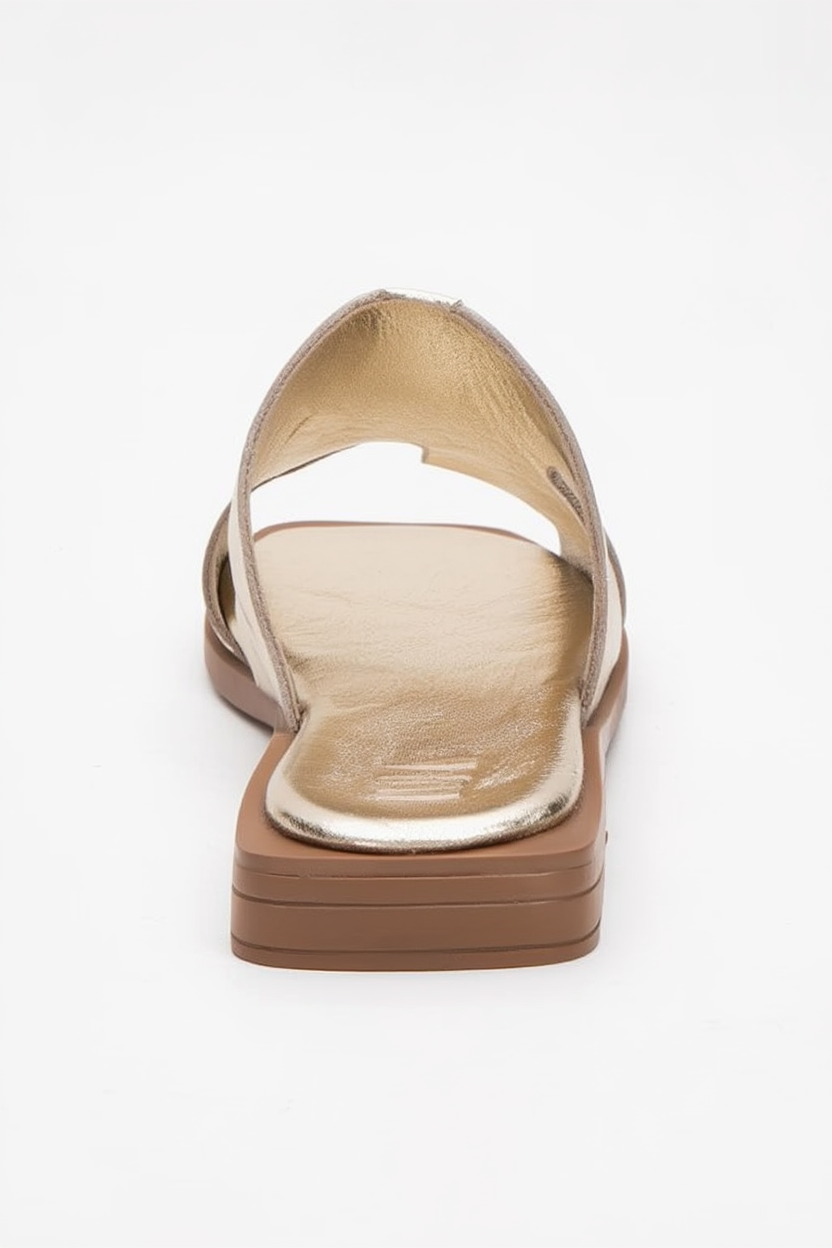 Jez - Gold Genuine Leather Slipper (Women)