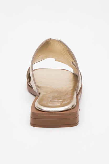 Jez - Gold Genuine Leather Slipper (Women)