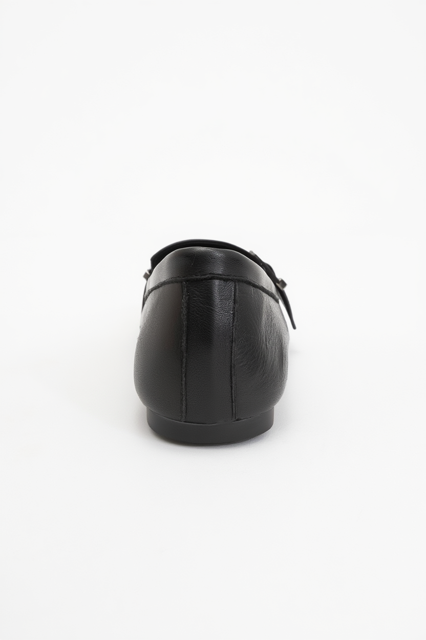 Periwinkle - Black Leather Loafers (Women)