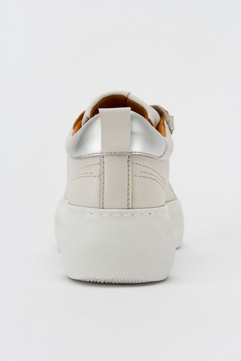 Allie - Beige Leather Zip Sneaker (Women)