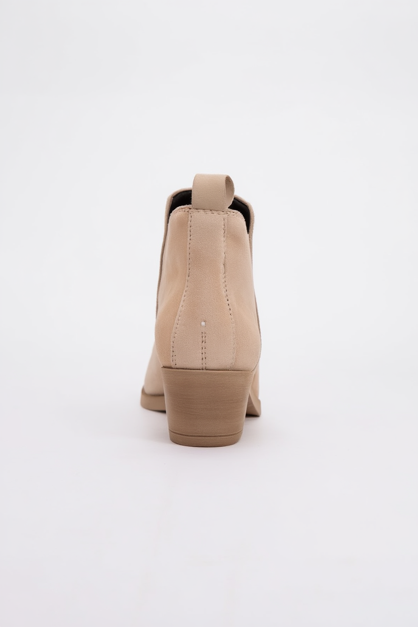 Dovena - Botín de tacón ancho de ante color beige (Mujer)