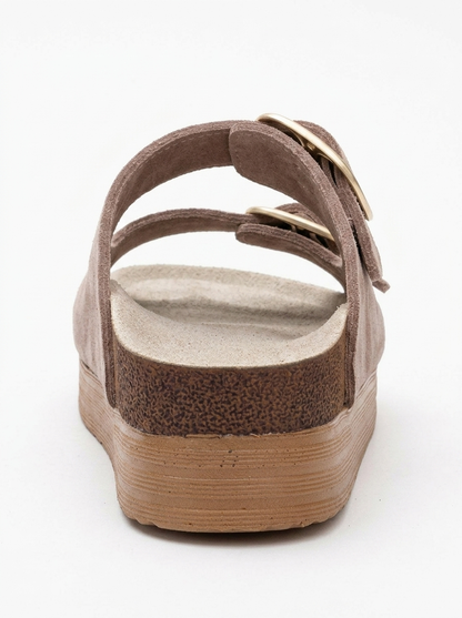 Harbor - Sand Suede Leather Two-Strap Sandal (Women)