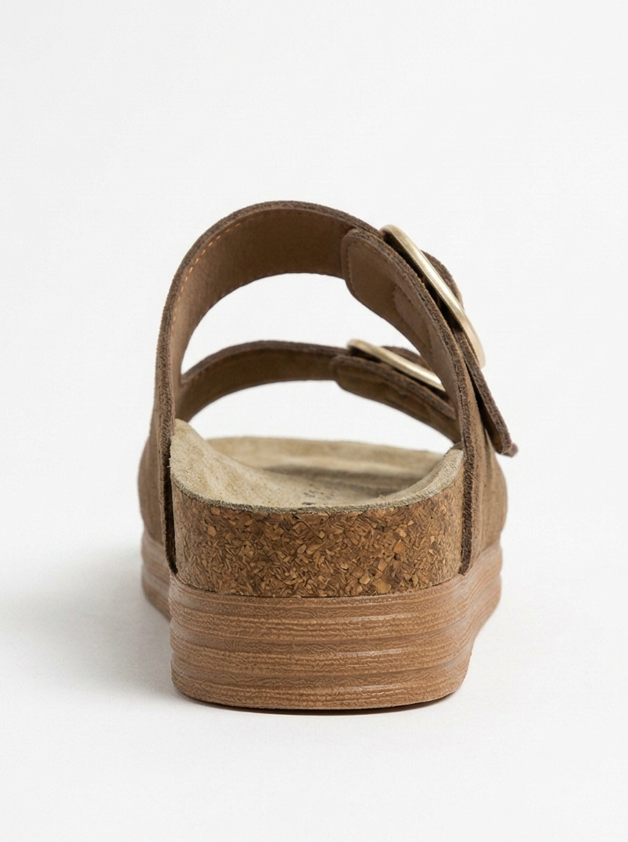 Harbor - Cognac Brown Suede Leather Two-Strap Sandal (Women)