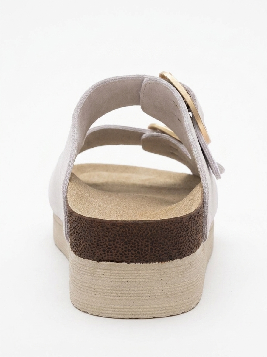 Harbor - White Suede Leather Two-Strap Sandal (Women)