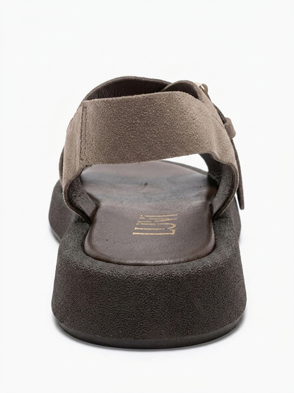 RIVEN - Taupe Genuine Suede Leather Sandal (Women)