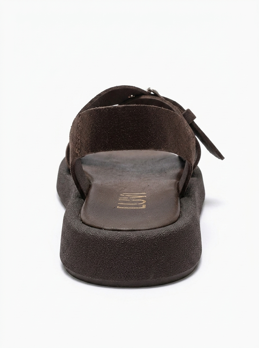RIVEN - Brown Genuine Suede Leather Sandal (Women)