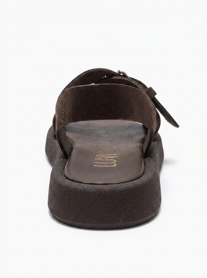 RIVEN - Brown Genuine Suede Leather Sandal (Women)