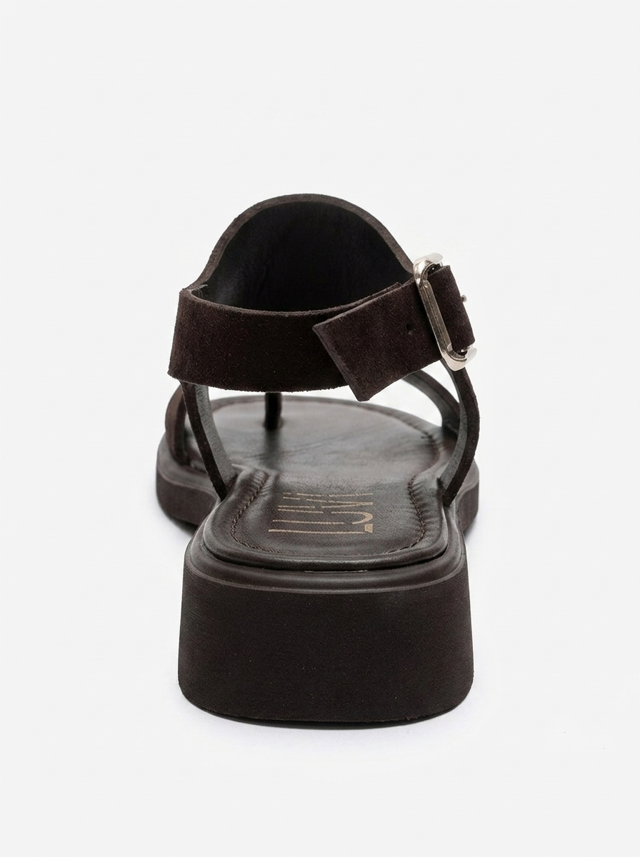BURLEY - Brown Genuine Leather Toe-Post Sandal (Women)