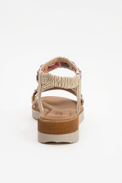 YUAN Beige Braided Strap Sandal (Women)