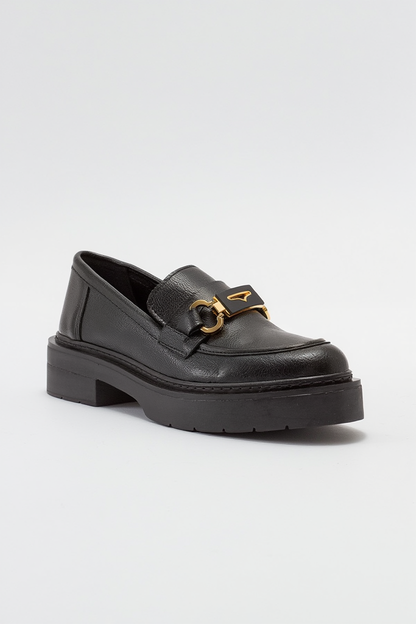 Simone - Black Bit Platform Loafers