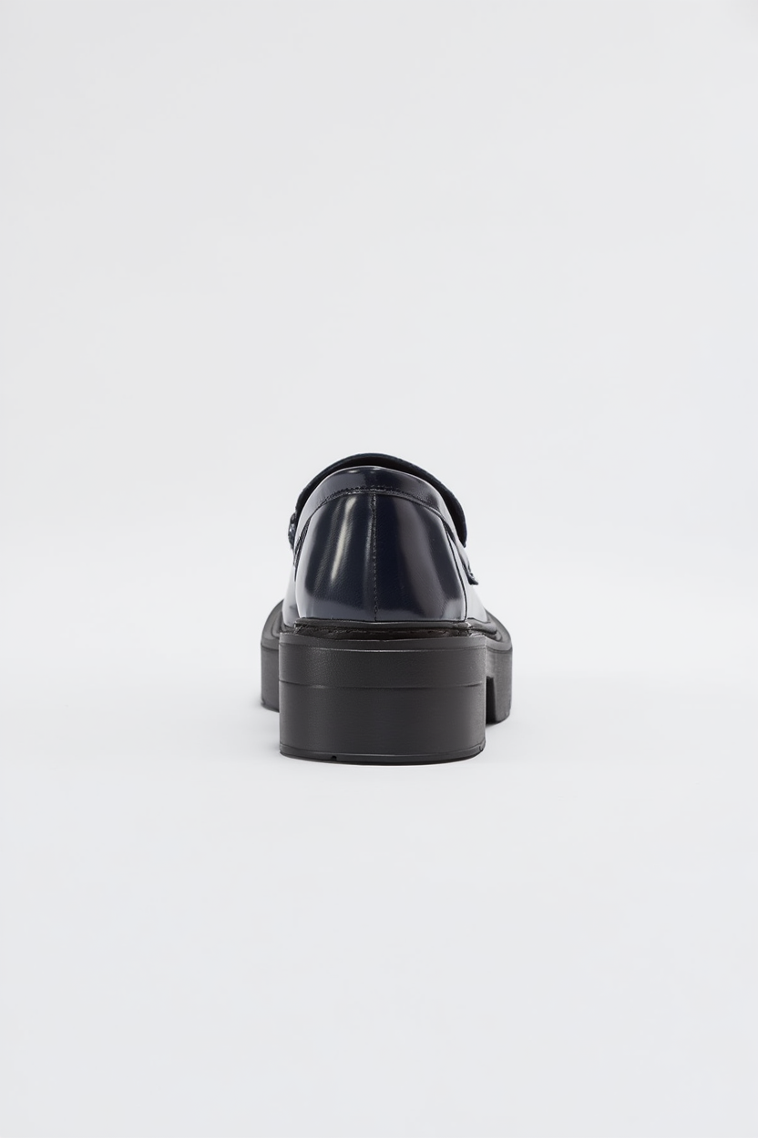 Simone - Navy Patent Bit Platform Loafers