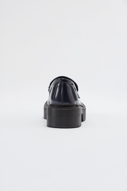 Simone - Navy Patent Bit Platform Loafers
