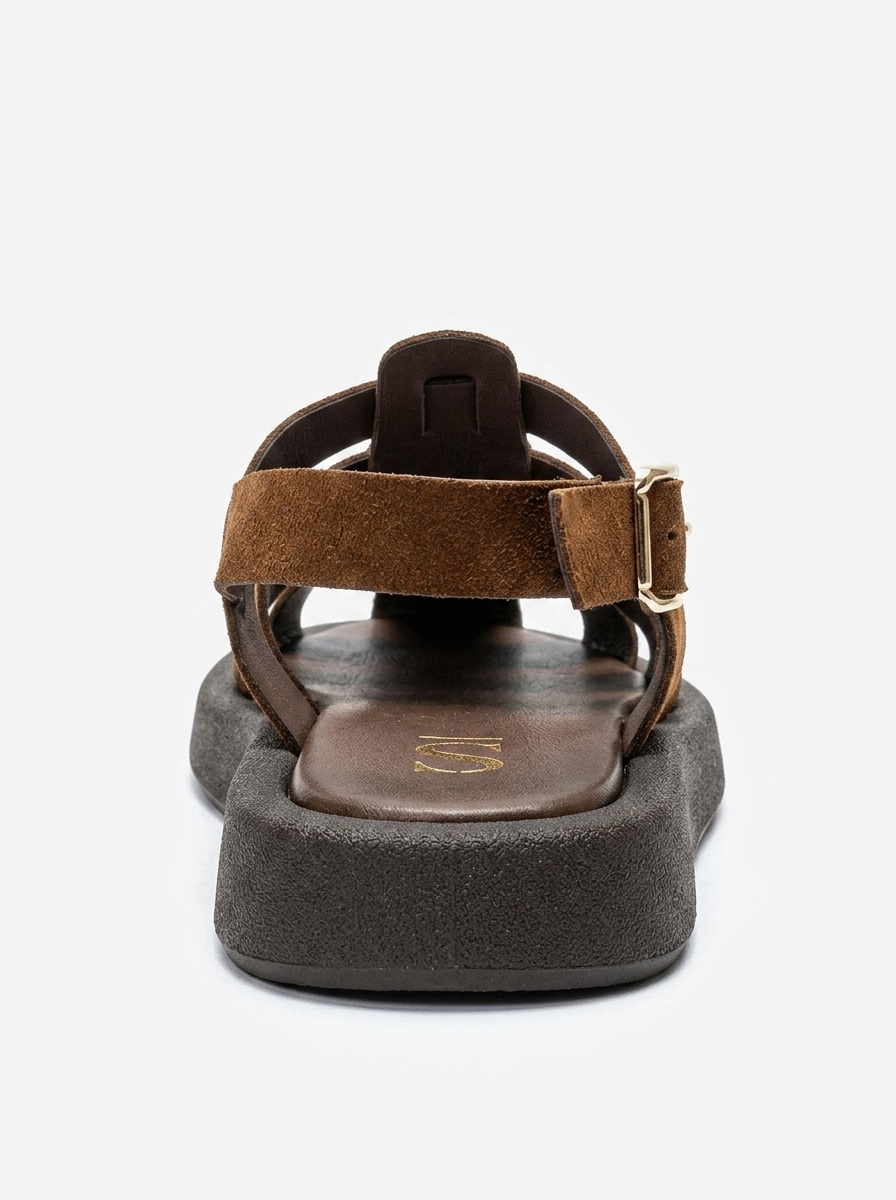 JOURA - Mocha Genuine Leather Closed-Toe Sandal (Women)