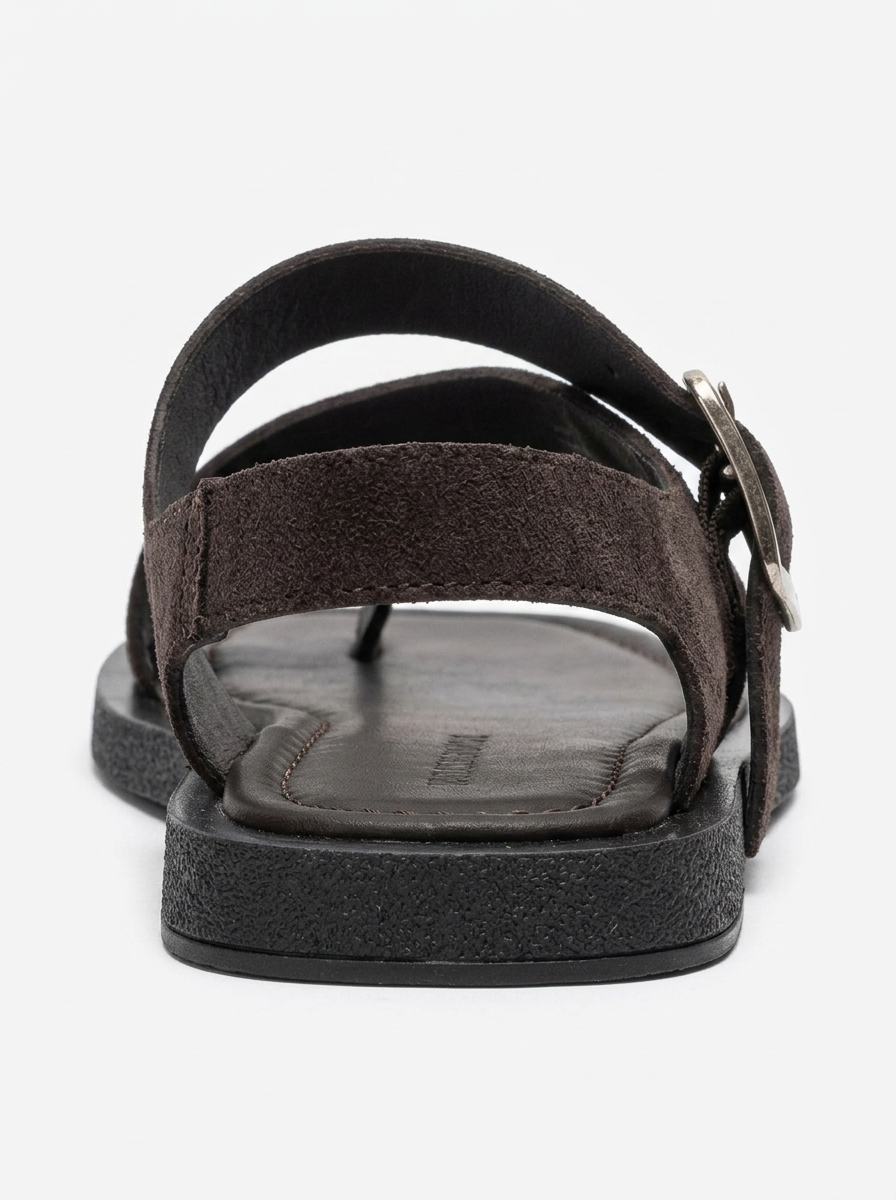 Curry - Brown Genuine Leather Toe-Post Sandal (Women)