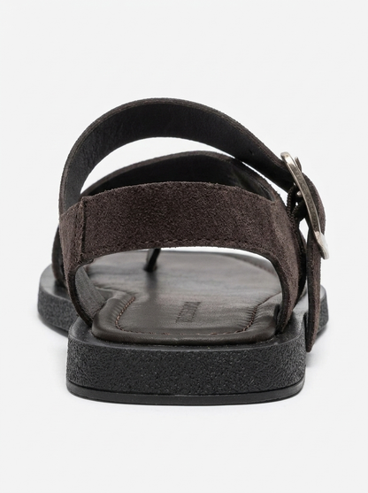 Curry - Brown Genuine Leather Toe-Post Sandal (Women)