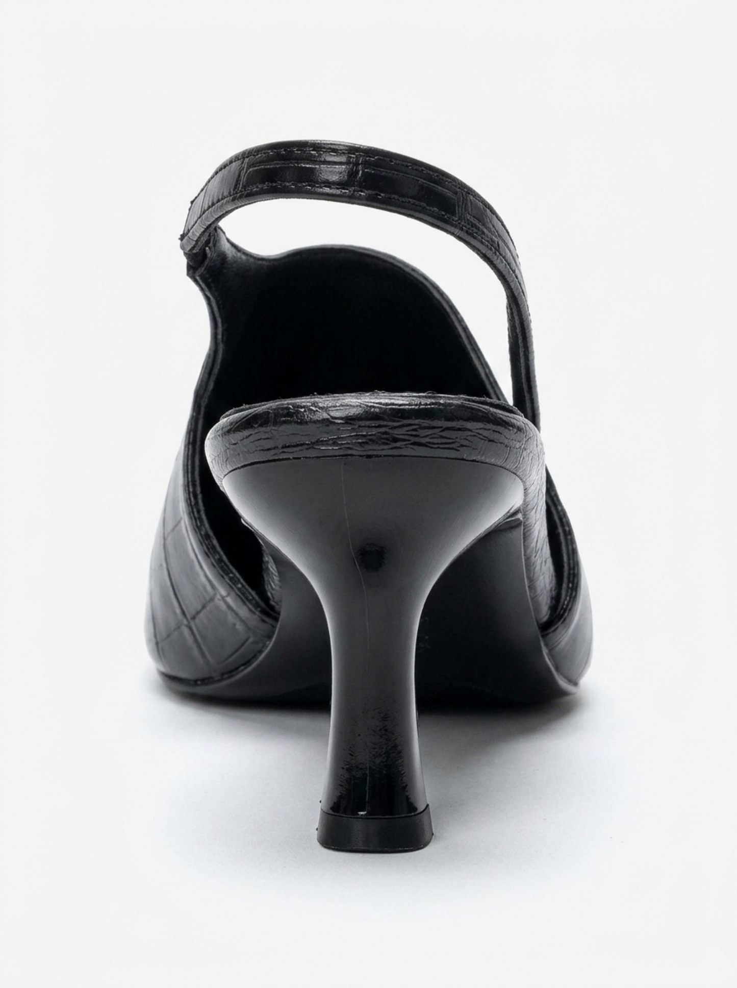 YAREL - Black Croc-Embossed Stiletto Heel Shoe (Women)