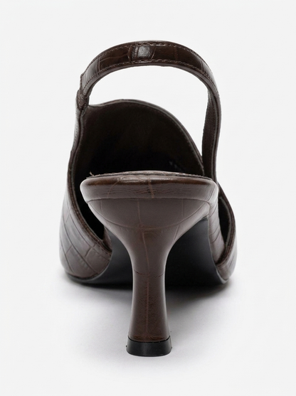 Yarel - Brown Stiletto Slingback Heel (Women)