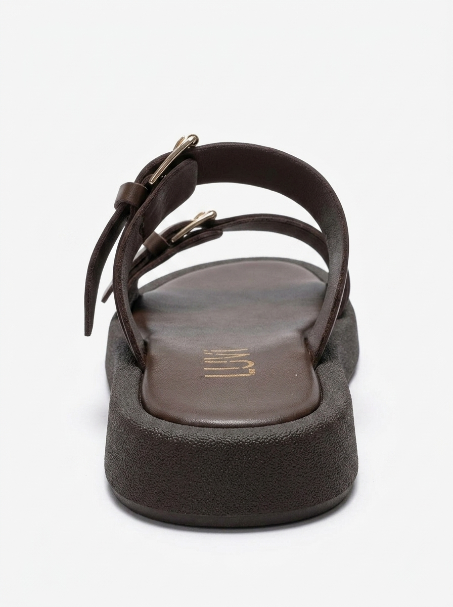 DOREL - Cognac Genuine Leather Buckle Slide (Women)