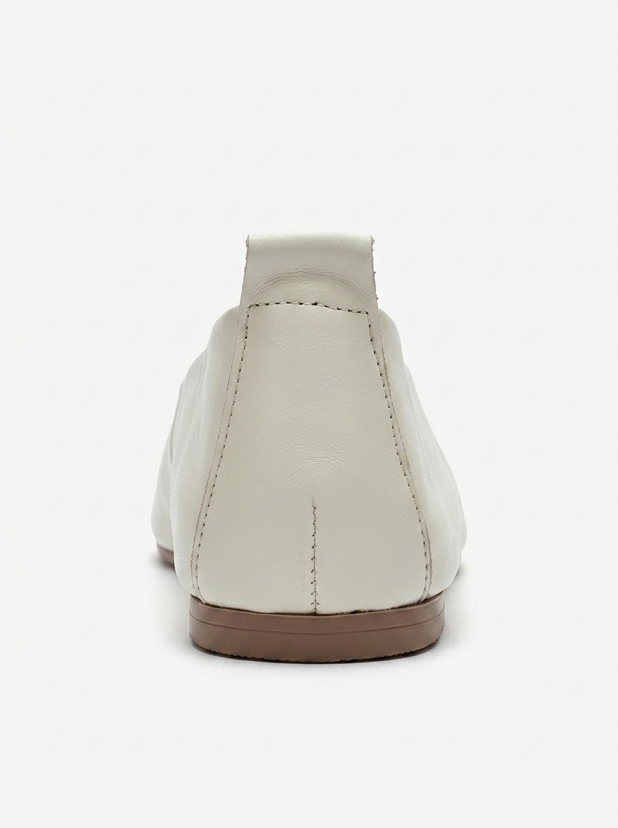 JENAS - Off-White Genuine Leather Ballet Flat (Women)