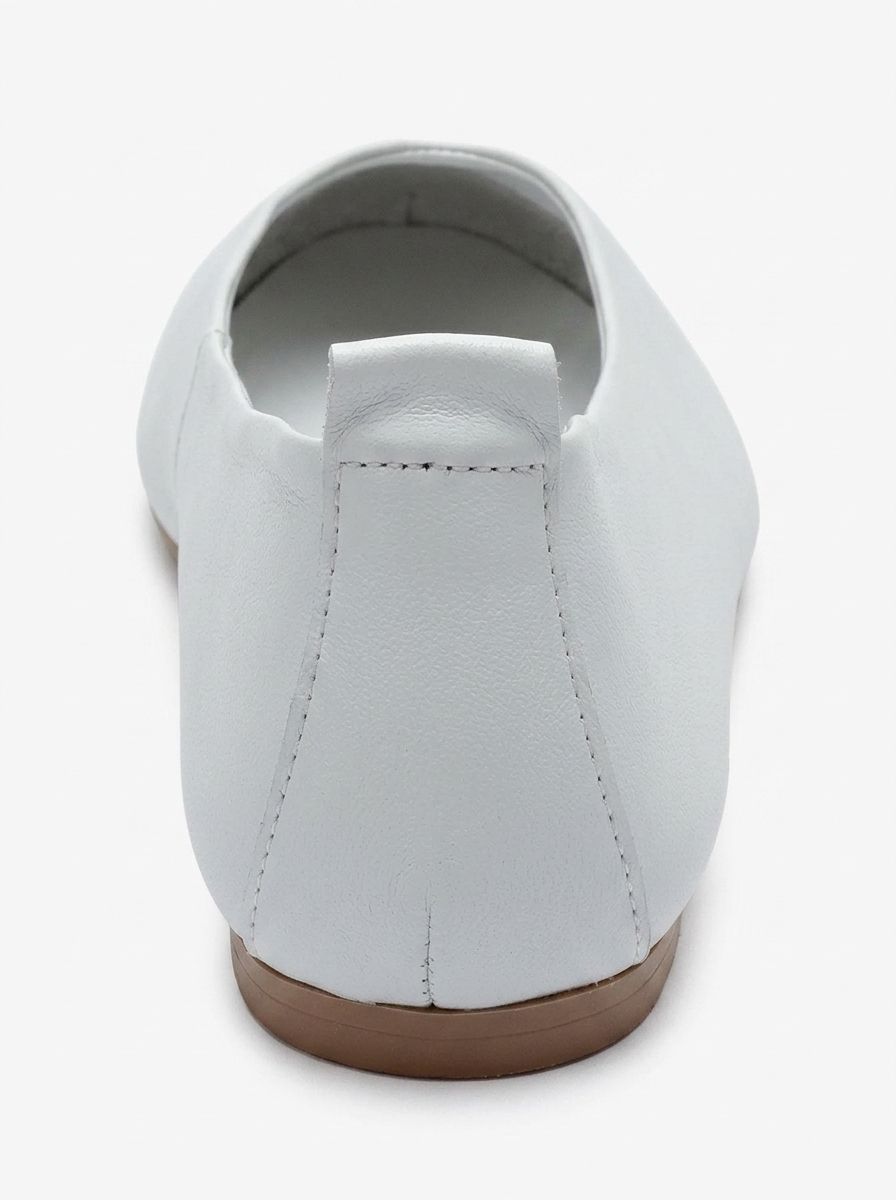 JENAS - White Genuine Leather Ballet Flat (Women)
