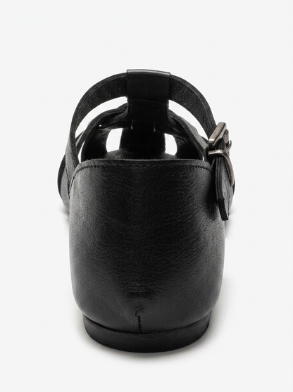 ALINA - Black Genuine Leather Sandal (Women)