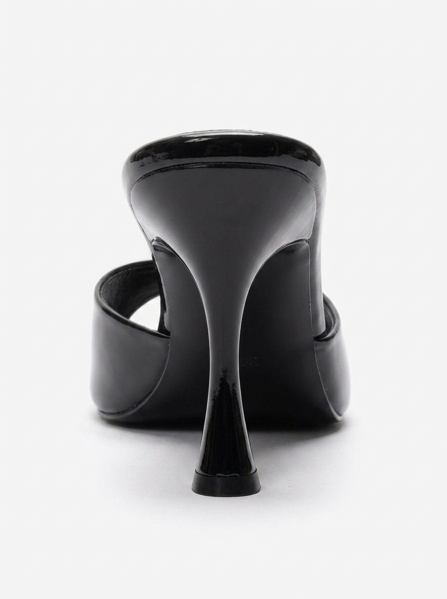 TIERA - Black Thin Heel Mule (Women)