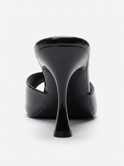 TIERA - Black Thin Heel Mule (Women)