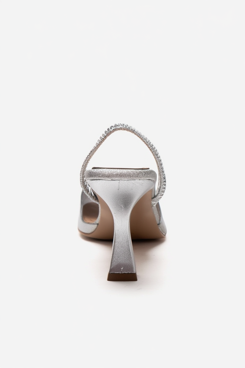 RENOS - Silver Pointed Toe Stiletto Pump (Women)