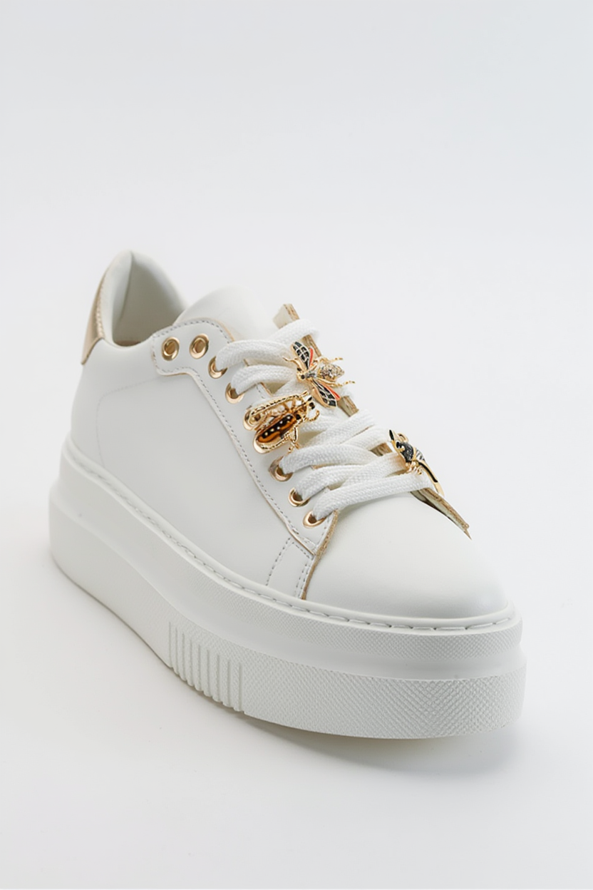 Ater - Zapatillas con Hebilla de Abeja Blanca (Mujer)