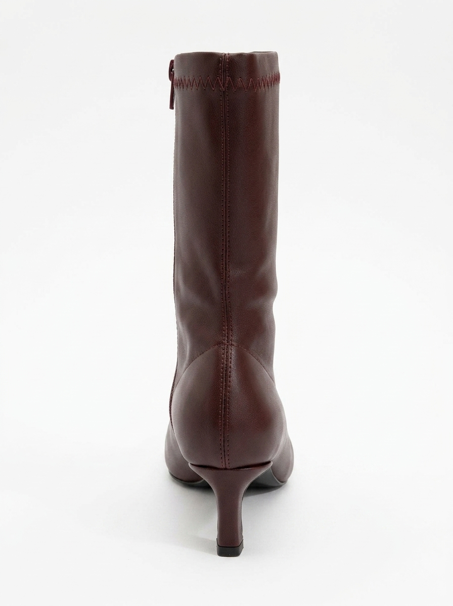 Lewin Burgundy Pointed Toe Stiletto Boot (Women)
