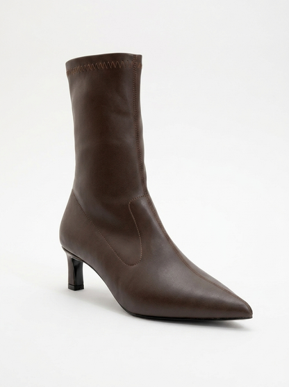 Lewin Brown Pointed Toe Stiletto Boot (Women)