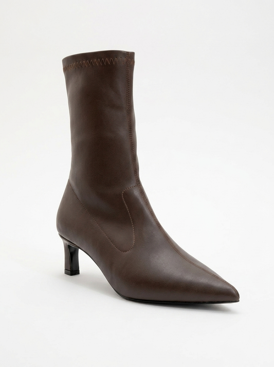 Lewin Brown Pointed Toe Stiletto Boot (Women)