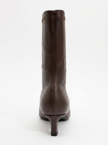 Lewin Brown Pointed Toe Stiletto Boot (Women)