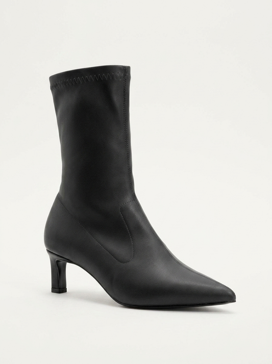 Lewin Black Pointed Toe Stiletto Boot (Women)