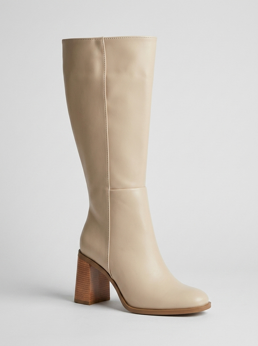 Maranta - Beige Heel Knee High Boot (Women)
