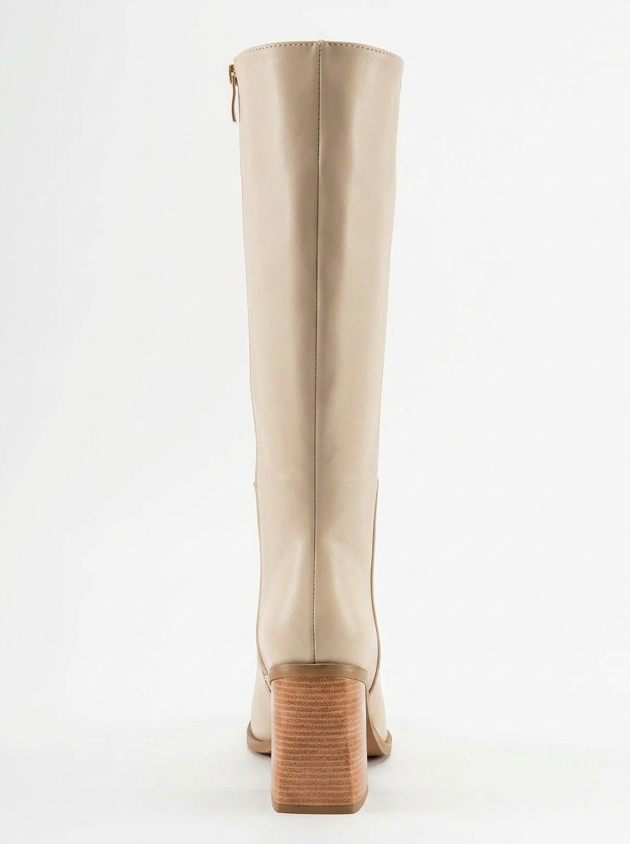 Maranta - Bota de tacón hasta la rodilla beige (Mujer)