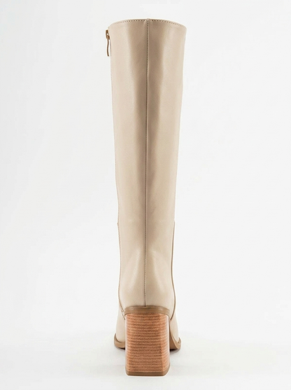 Maranta - Bota de tacón hasta la rodilla beige (Mujer)
