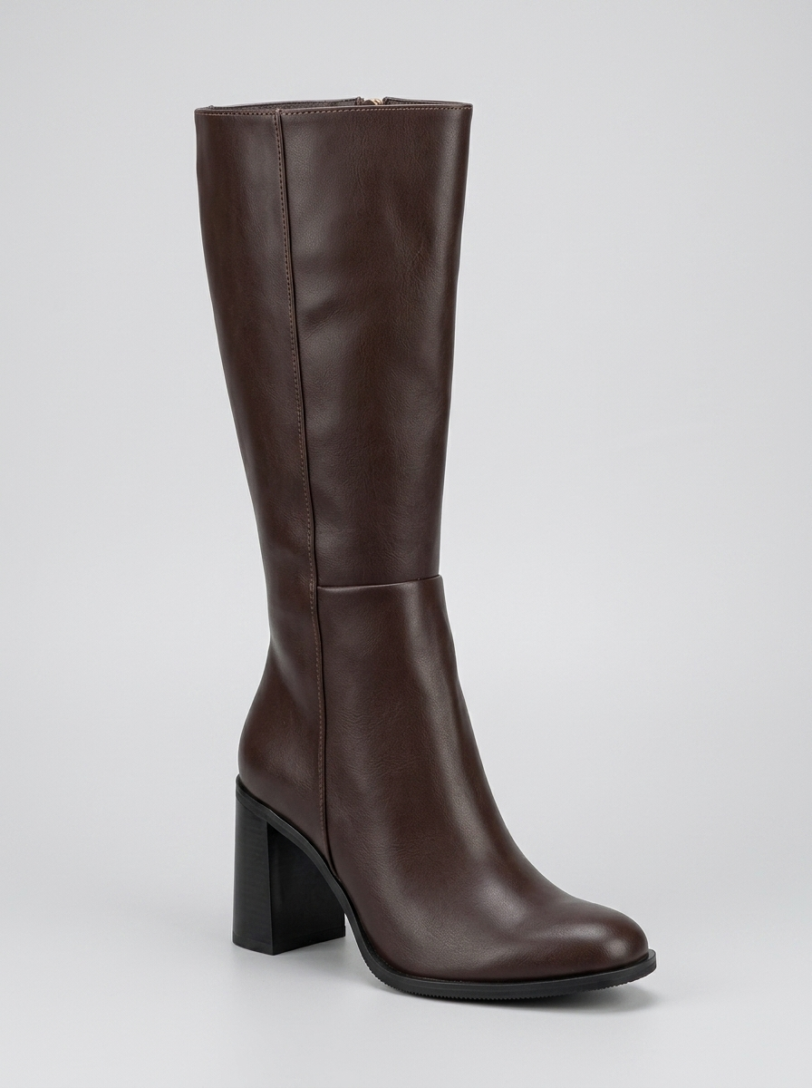 Maranta - Bota alta de tacón marrón hasta la rodilla (Mujer)