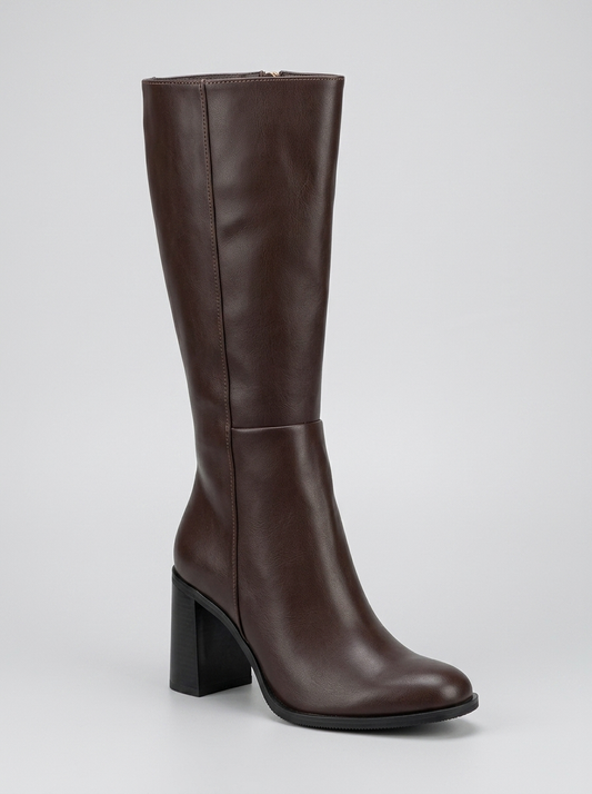 Maranta - Brown Heel Knee High Boot (Women)