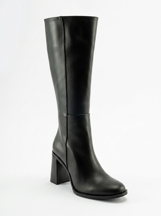 Maranta - Black Heel Knee High Boot (Women)