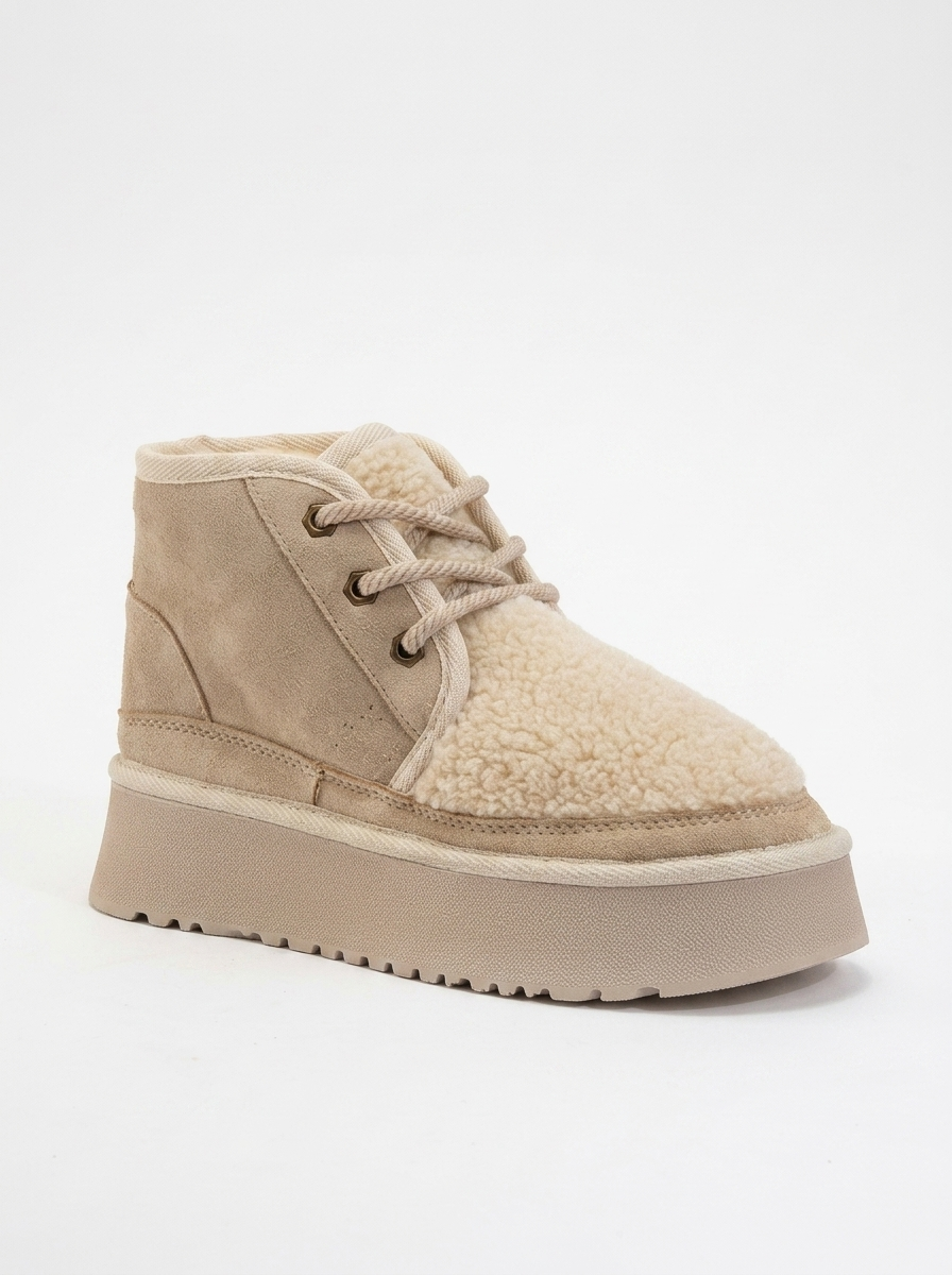 Tyson - Bota con cordones beige (Mujer)