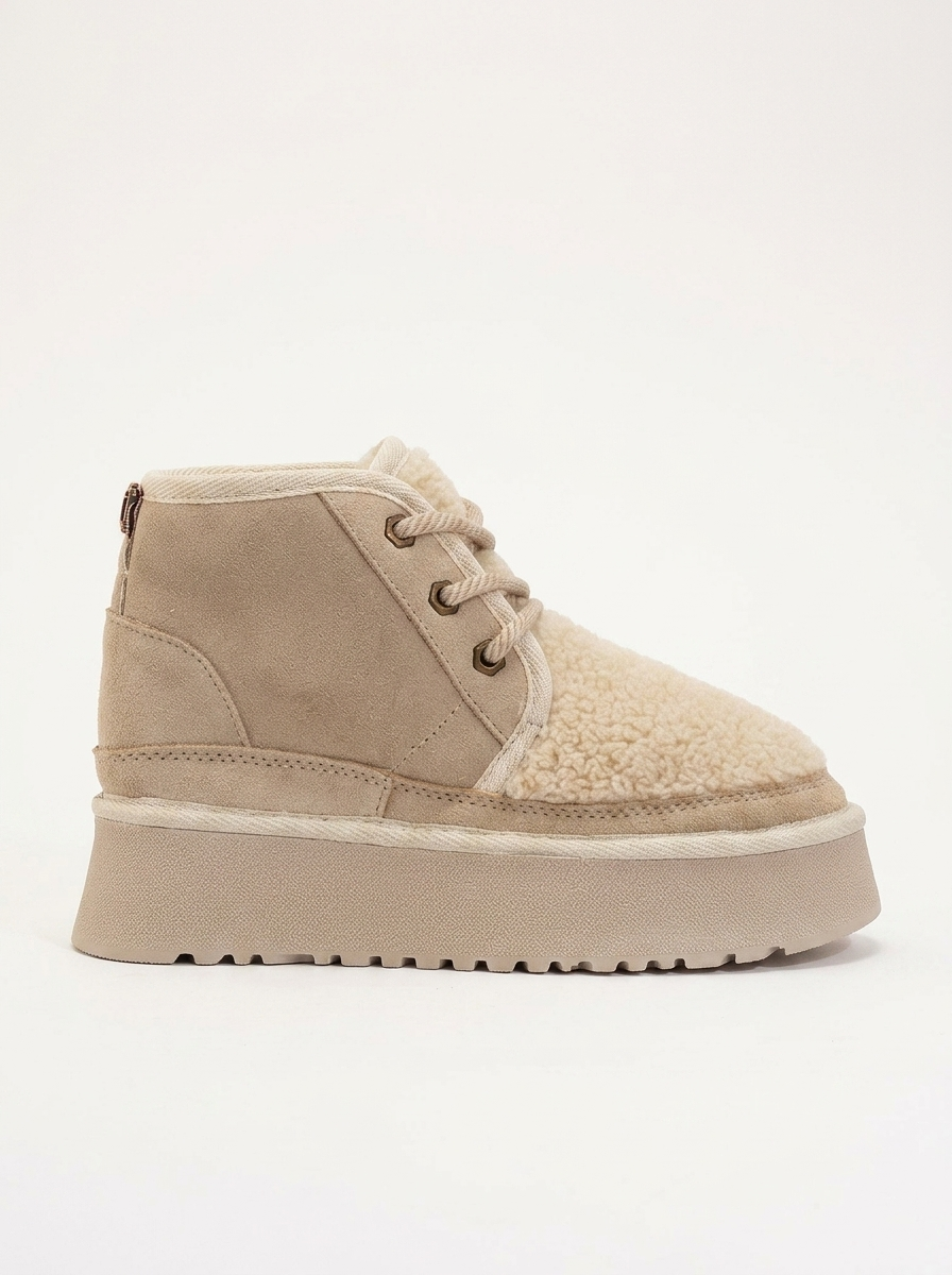 Tyson - Bota con cordones beige (Mujer)