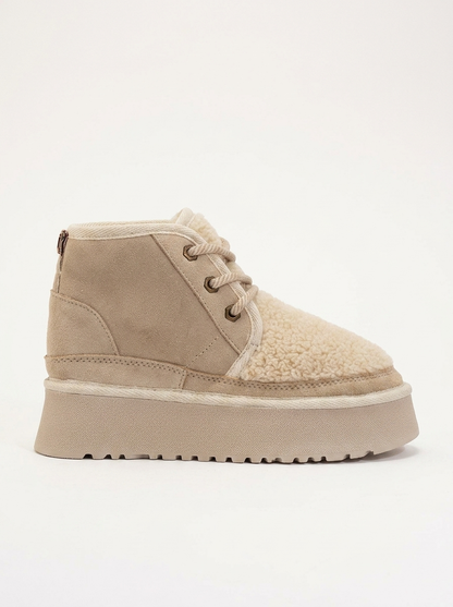 Tyson - Bota con cordones beige (Mujer)