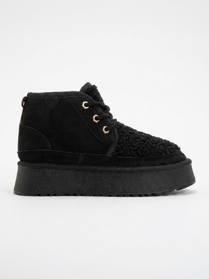 Tyson - Botín Negro con Cordones (Mujer)