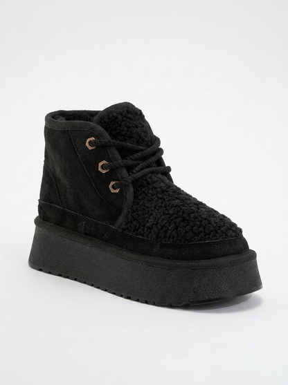 Tyson - Botín Negro con Cordones (Mujer)