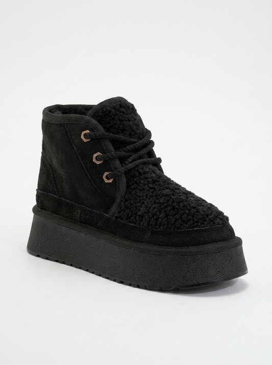 Tyson - Black Lace-Up Boot (Women)