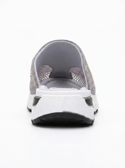 GLEA Grey Mesh Rhinestone Mules (Women)