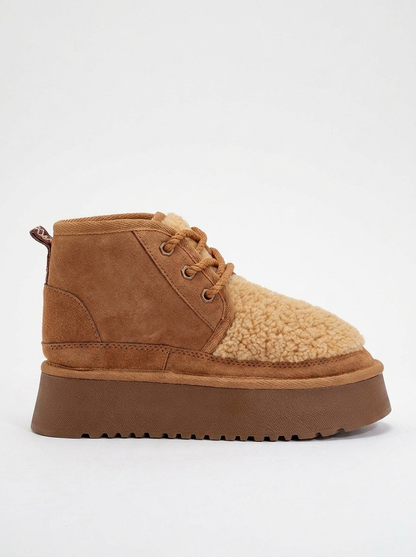 Tyson - Bota de cordones coñac (Mujer)